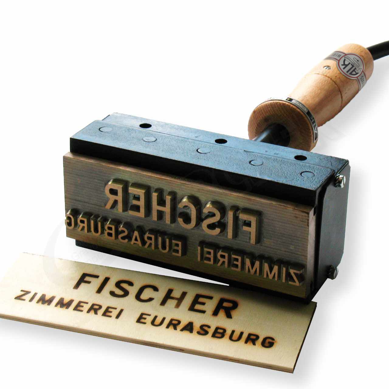 Brennstempel von ALK mit Brennplatte LEKO X 150x50mm